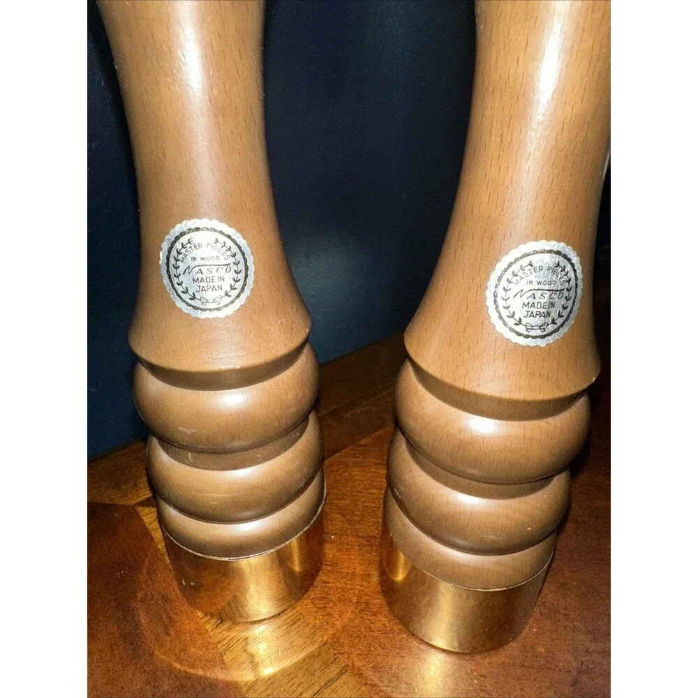 Vintage Nasco Masterpieces in Wood Salt Shaker Pepper Grinder 10